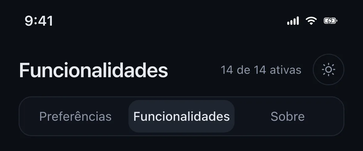 Ecrã de capacidades