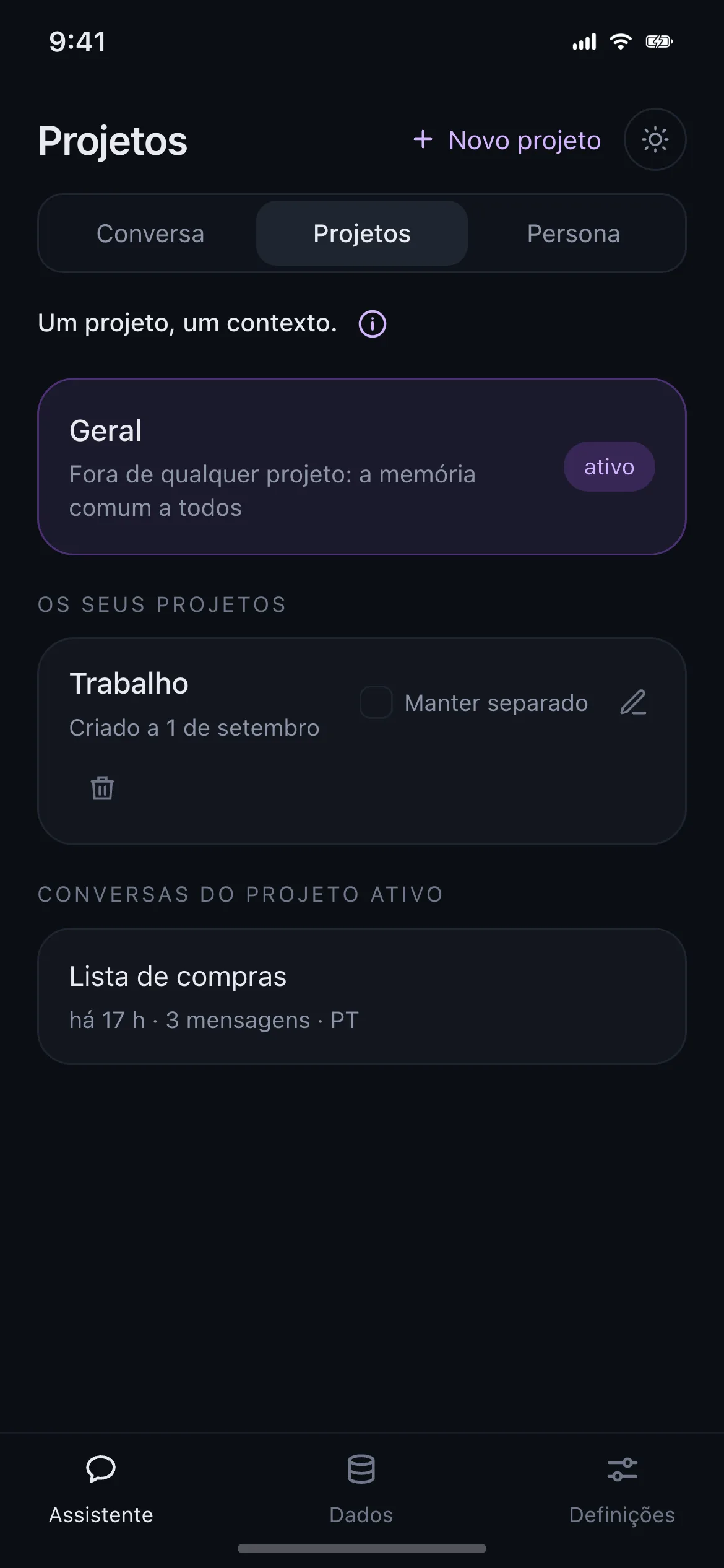 Projetos e contextos no IRIO