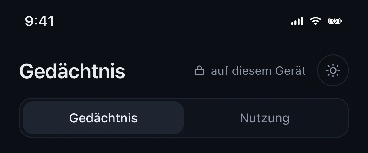 Bildschirm „Gedächtnis“