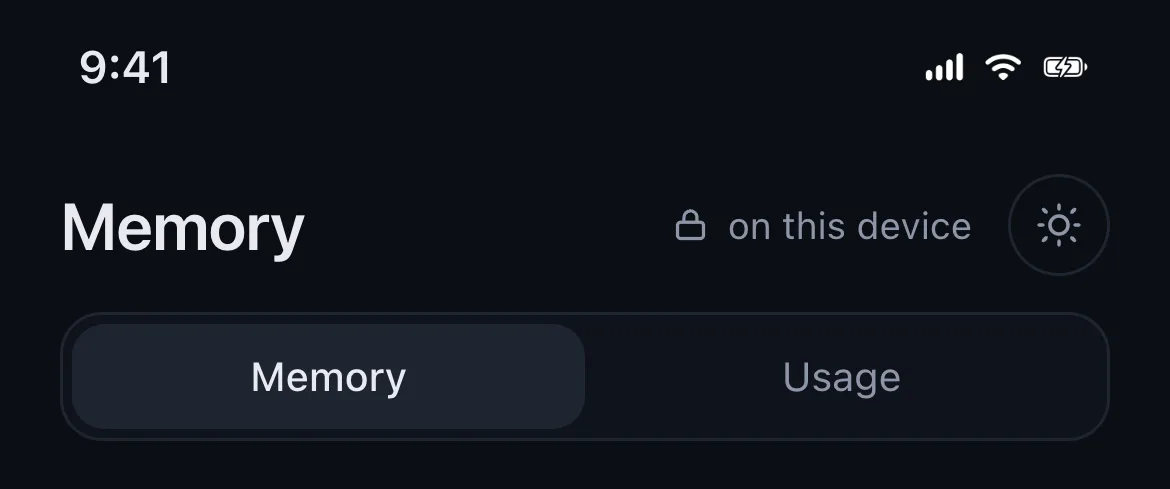 Memory screen