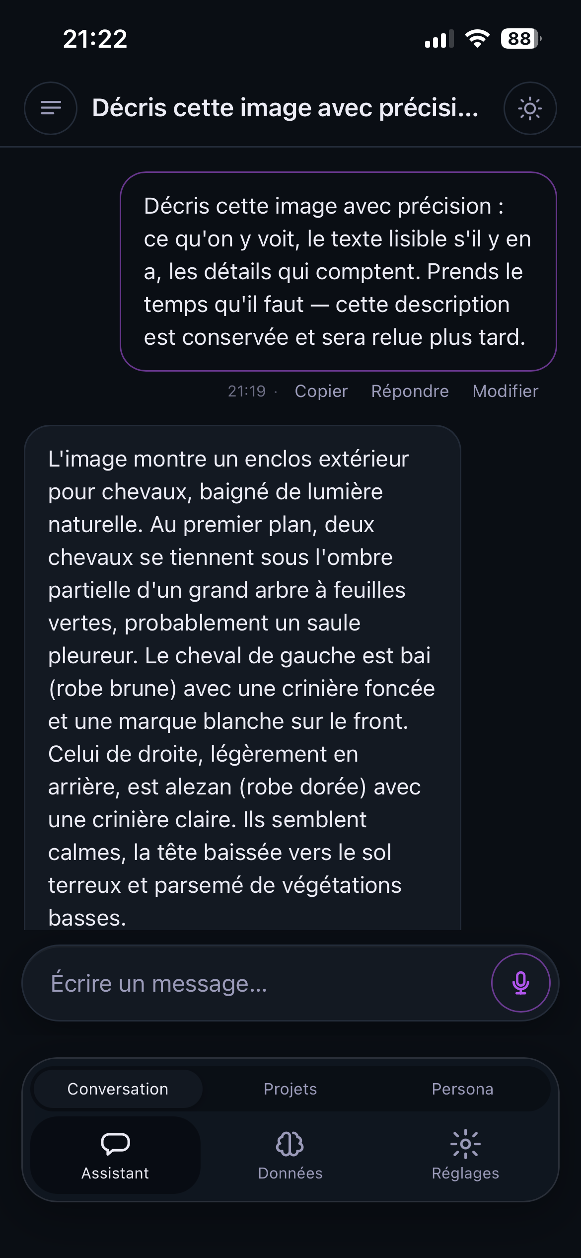 Conversation écrite avec IRIO