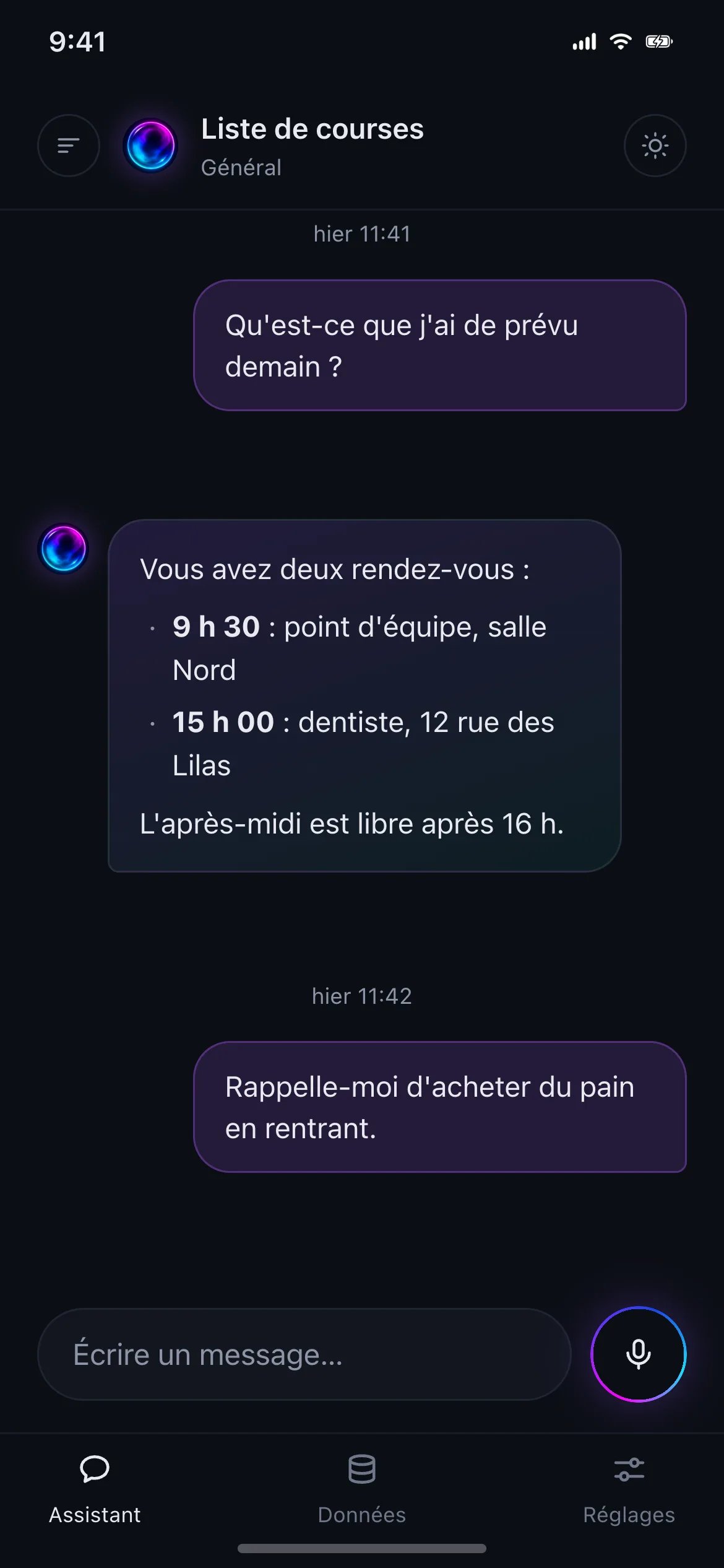 Conversation écrite avec IRIO
